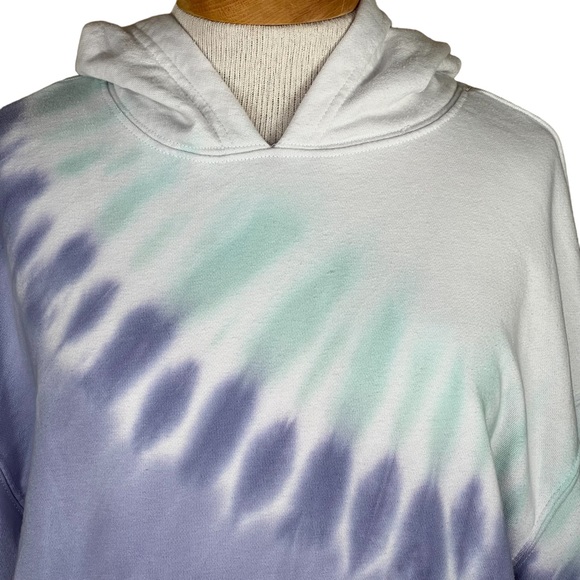 Wildfox Lavender, Mint & White Tie-Dye Boxy Fit Hoodie Oversized Small - Picture 2 of 12